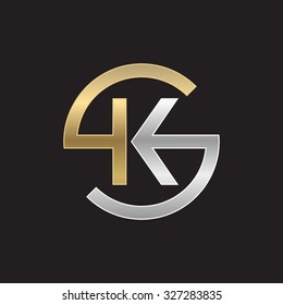 KS or SK letters, golden silver circle S shape