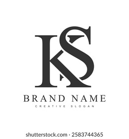 KS trendy logotype template. Initial letter k and s classic font style. Creative logo for company name or identity. Vector illustration.