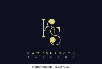 KS Typography Logo Design. Stylish monogram design depiction featuring the letters K and S combined in an artistic signature style, delivering a unique and creative visual representation.