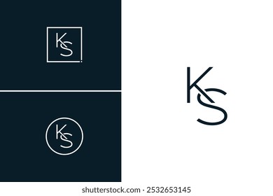KS Vector Logo Template - Simple Icon for Initial Letter K and S Monogram
