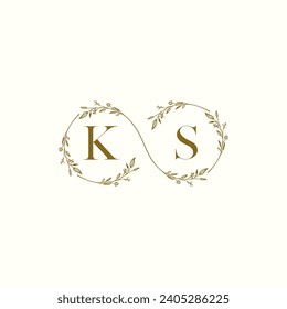 KS wedding infinity in elegant monogram with high quality professional design that will print well
