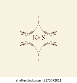 KS wedding initial logo letters in high quality professional design that will print well across any print media