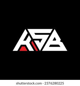 Diseño del logotipo de la letra triangular KSB con forma triangular. Monograma de diseño del logotipo del triángulo de KSB. Plantilla de logotipo vectorial de triángulo KSB con color rojo. Logotipo triangular KSB Diseño sencillo, elegante y lujoso.