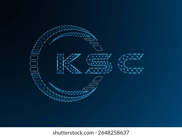 KSC low poly letter logo vector design. KSC lower poly logo design. Low poly logo.