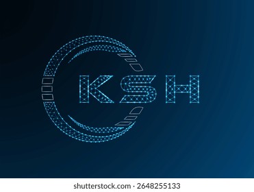KSH low poly letter logo vector design. KSH lower poly logo design. Low poly logo.