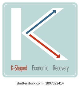 K-Shaped Economic Recovery, global recession business concept