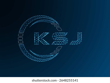 Diseño de Vector de logotipo de letra de polietileno baja KSJ. Diseño de logotipo de poliéster inferior KSJ. Logotipo de poliéster bajo.