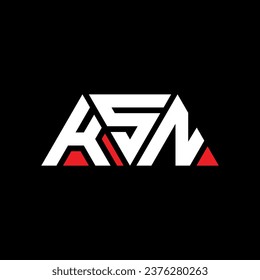 KSN triangle letter logo design with triangle shape. KSN triangle logo design monogram. KSN triangle vector logo template with red color. KSN triangular logo Simple, Elegant, and Luxurious design.