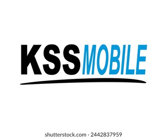KSS MOBILE simple text, logo icon, app name, free design.