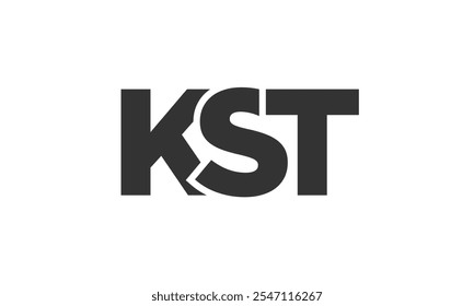 KST logo design template with strong and modern bold text. Initial based vector logotype featuring simple and minimal typography. Trendy company identity ideal for businesses brand presence.