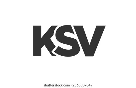 KSV logo design template with strong and modern bold text. Initial based vector logotype featuring simple and minimal typography. Trendy company identity ideal for businesses brand presence.