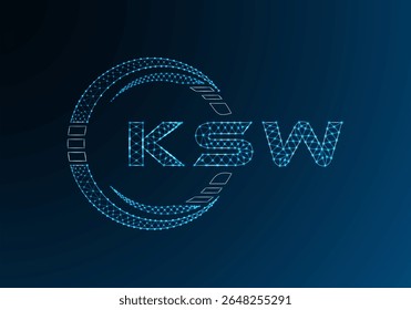 KSW low poly letter logo vector design. KSW lower poly logo design. Low poly logo.