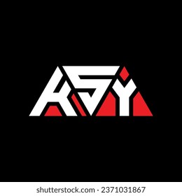 KSY triangle letter logo design with triangle shape. KSY triangle logo design monogram. KSY triangle vector logo template with red color. KSY triangular logo Simple, Elegant, and Luxurious design.