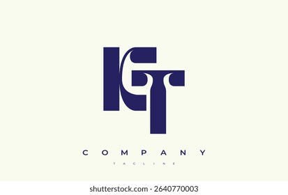 KT Abstract Geometric Logo Design. Modern and elegant logo design with simplistic typography elements, showcasing branding excellence.