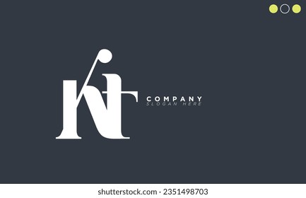 Letras alfabéticas de KT Iniciales Logotipo Monograma TK, K y T