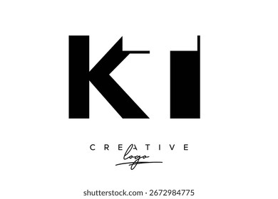 Logotipo creativo minimalista de espacio negativo de KT con monograma moderno para marca y logotipo de marca comercial con letras iniciales Diseño de logotipo para marca.