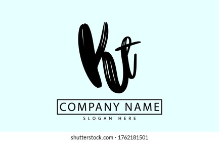 KT Initial based logo design vector template