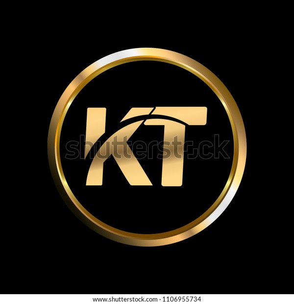 Kt Initial Circle Company Logo Gold Stock Vector (Royalty Free) 1106955734