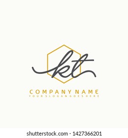 Kt Initial Handwriting Logo Concept Stock Vector (Royalty Free ...