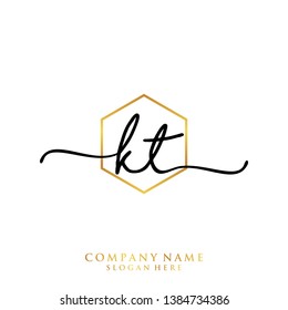 KT Initial handwriting logo template