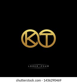 KT initial letter linked circle capital monogram logo modern template