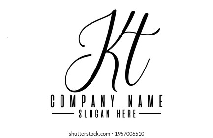KT Concepto del logotipo de la letra inicial. Diseño del logo del alfabeto K T.
