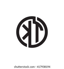 KT initial letters looping linked circle monogram logo