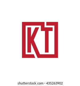 KT initial letters looping linked square logo red