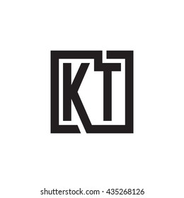 KT initial letters looping linked square monogram logo