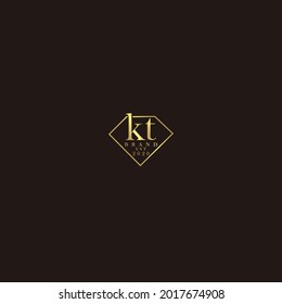 KT Initial logo diamond luxury wedding illustration