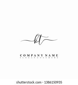 KT Initial luxury handwriting logo vector