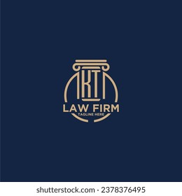 KT initial monogram for law firm with creative circle line