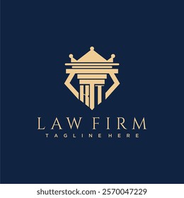 KT initial monogram logo for lawfirm vector design