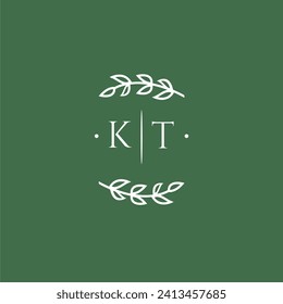 KT initial monogram wedding with creative design