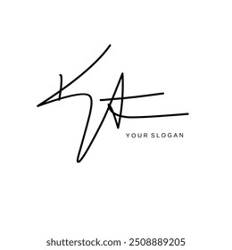 Kt Design inicial do vetor do logotipo da assinatura