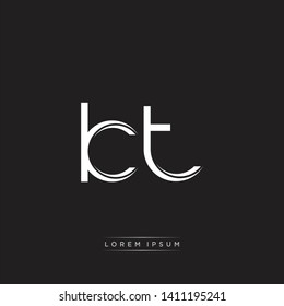 kt k t logo. Initial Letter Split Lowercase Design Template 