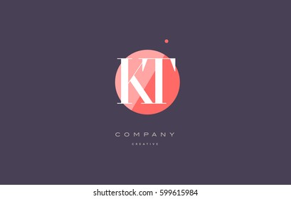 kt k t  retro vintage simple rhombus three 3 letter combination black white alphabet company logo line design vector icon template 
