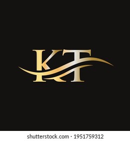 KT Letter Linked Logo for business and company identity. Initial Letter KT Logo Vector Template