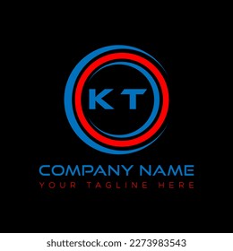 KT letter logo creative design. KT unique design.
