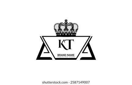 KT letter logo design on black background. KT creative initials letter logo concept. KT unique design.