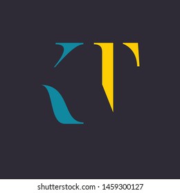KT logo design. Company logo. Monogram. Letters K and T.