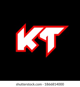 Diseño del logotipo de KT, diseño inicial de letras de KT con estilo de ciencia ficción. Logo de KT