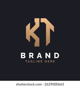 KT Logo Design. Modern, Minimal, Elegant and Luxury KT Logo. Alphabet Letter KT Logo Design for Brand Corporate Business Identity.