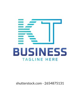 KT Diseño de Logo. Elegante logotipo moderno de la letra KT para los negocios