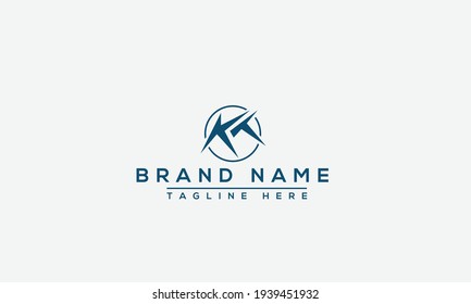 KT Logo Design Template Vector Graphic Branding Element.