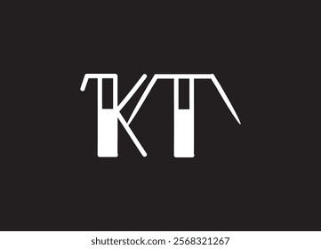 KT Logo Design Template Vector Graphic Branding Element.
