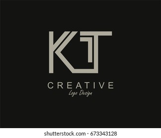 KT Logo. Letter design vector