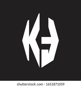 Monograma del logotipo KT con plantilla de diseño de estilo de cinta octagonal