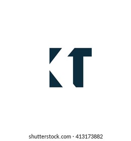 KT Logo. Vector Graphic Branding Letter Element. White Background