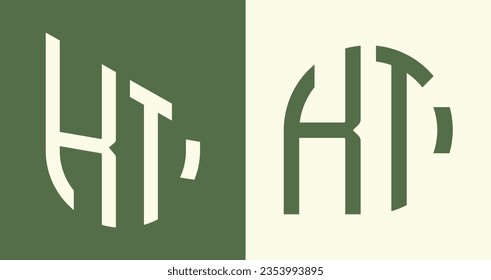 Paquete vectorial de diseño del logotipo de la letra inicial moderna de KT. Será adecuado para qué empresa o nombre de marca inician esas iniciales.